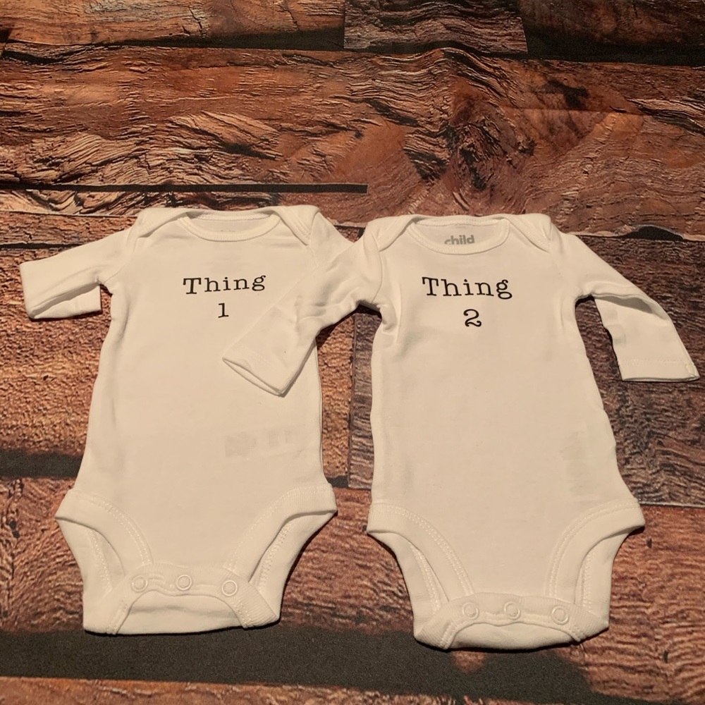 Twin Matching Onesies/ Thing 1, Thing 2